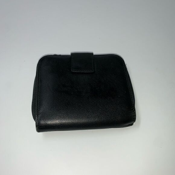 💥AUTHENTIC💥 Prada Saffiano Leather Compact Wallet Black - Picture 3 of 10